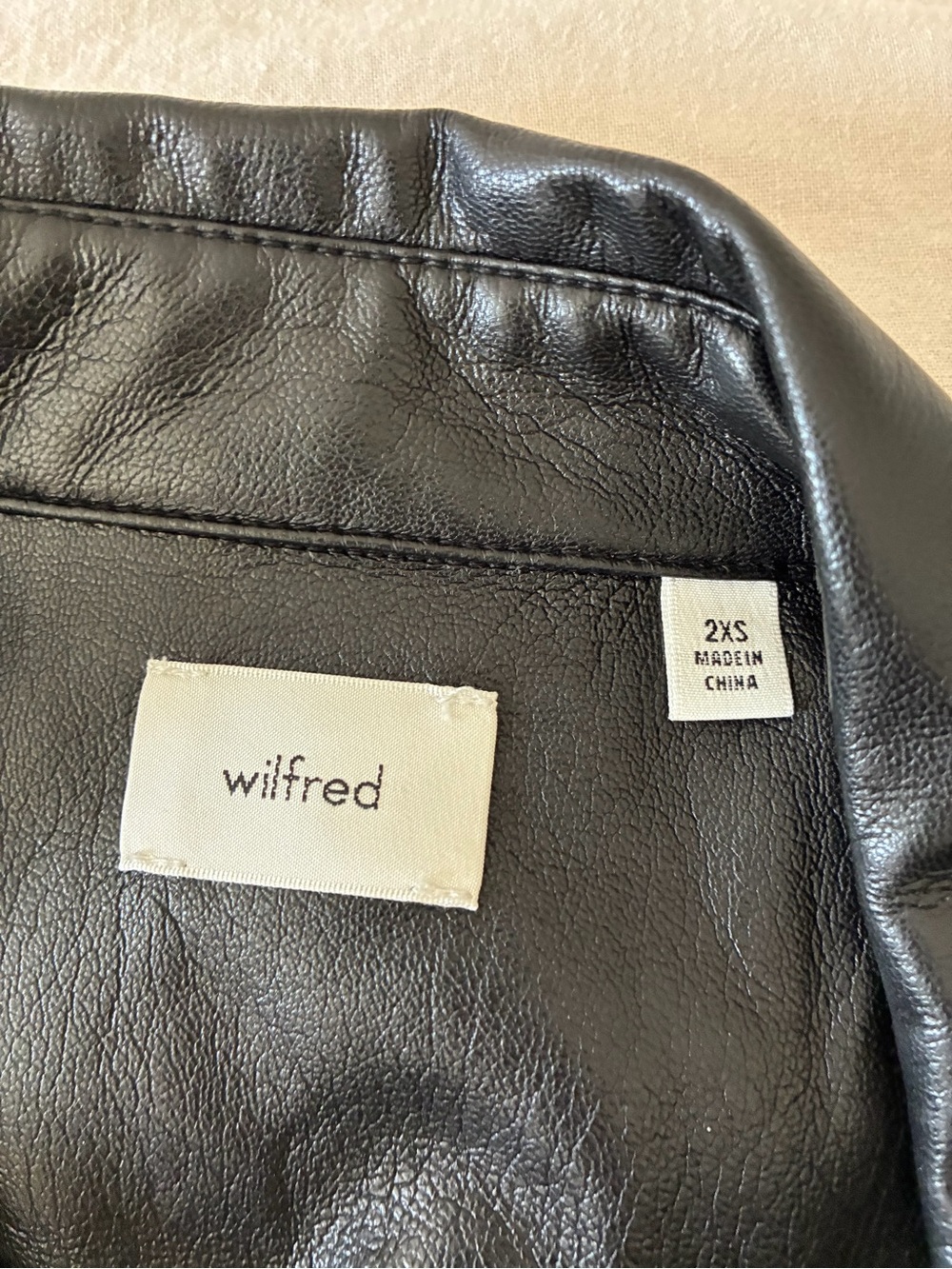 Wilfred Black Faux Leather Mini Dress